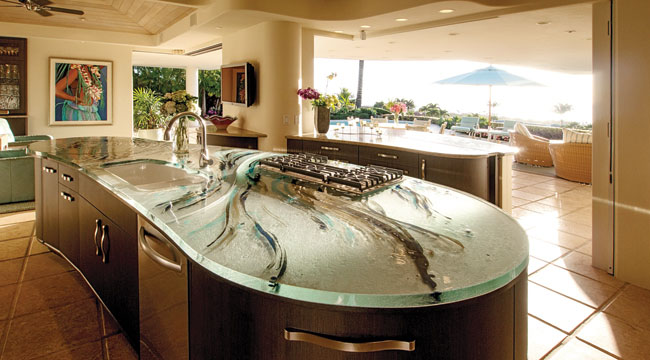 Bar counter - THINKGLASS RESIDENTIAL BAR - ThinkGlass - kitchen / glass /  U-shaped